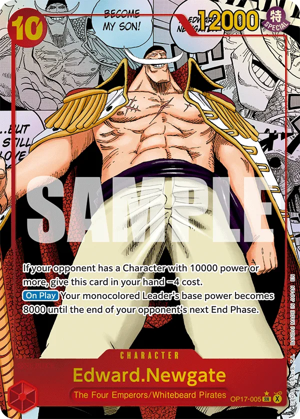 Carte Edward Newgate OP17-005_p2 Super Rare — One Piece TCG OP-17 (Bandai)