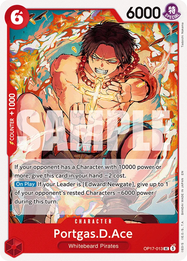 Carte Portgas D. Ace OP17-013 Uncommon — One Piece TCG OP-17 BOOSTER PACK -THE WORLD’S STRONGEST WARRIORS- (Bandai, 2026-08-28)