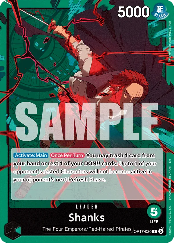 Carte Shanks OP17-020 Leader — One Piece TCG OP-17 (Bandai)