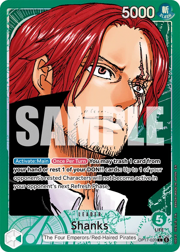 Carte Shanks OP17-020_p1 Leader — One Piece TCG OP-17 (Bandai)