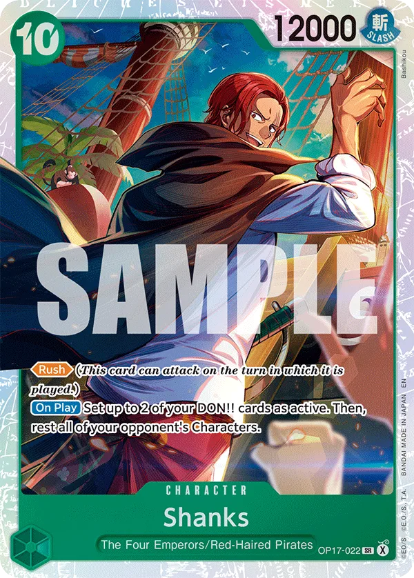 Carte Shanks OP17-022 Super Rare — One Piece TCG OP-17 (Bandai)