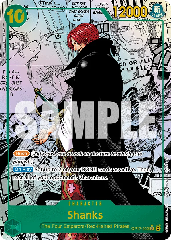 Carte Shanks OP17-022_p2 Super Rare — One Piece TCG OP-17 (Bandai)