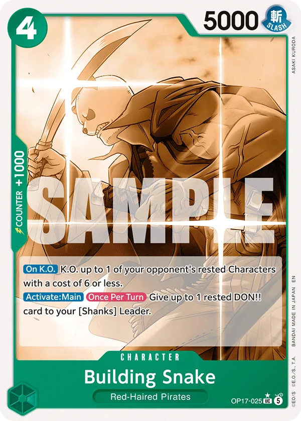 Carte Building Snake OP17-025_p1 Uncommon — One Piece TCG OP-17 (Bandai)