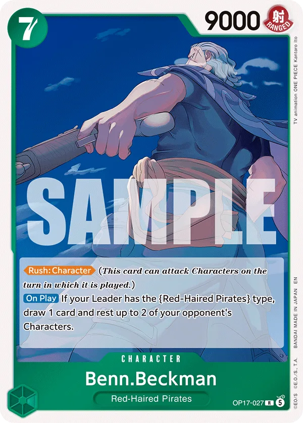 Carte Ben Beckmann OP17-027 Rare — One Piece TCG OP-17 BOOSTER PACK -THE WORLD’S STRONGEST WARRIORS- (Bandai, 2026-08-28)