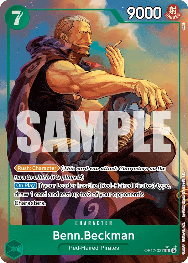 Carte Ben Beckmann OP17-027_p1 Rare Parallel Alt-Art — One Piece TCG OP-17 BOOSTER PACK -THE WORLD’S STRONGEST WARRIORS- (Bandai, 2026-08-28)