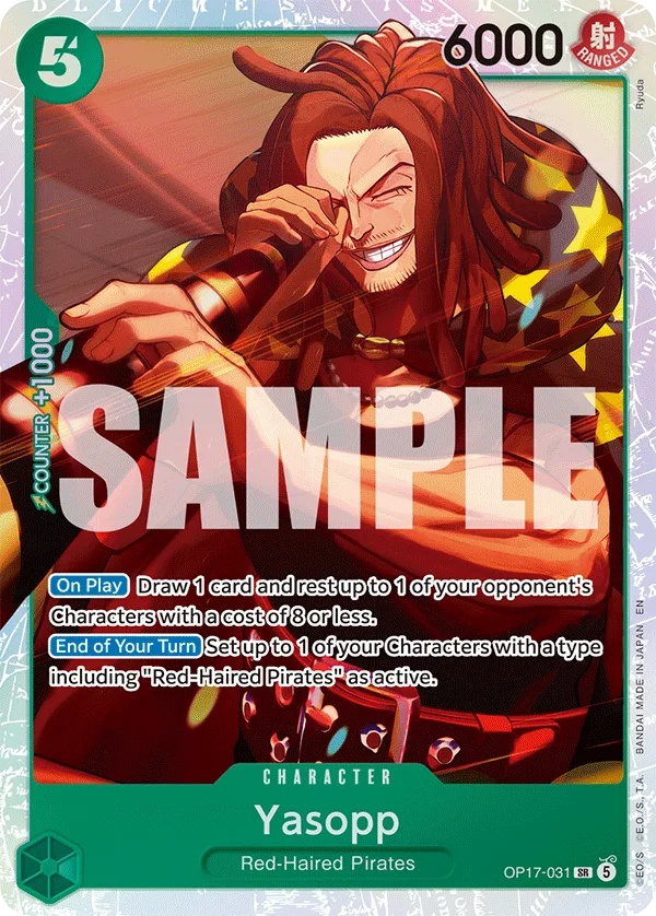 Carte Yasopp OP17-031 Super Rare — One Piece TCG OP-17 BOOSTER PACK -THE WORLD’S STRONGEST WARRIORS- (Bandai, 2026-08-28)