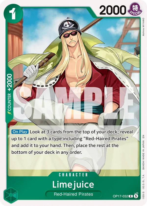 Carte Limejuice OP17-032 Rare — One Piece TCG OP-17 BOOSTER PACK -THE WORLD’S STRONGEST WARRIORS- (Bandai, 2026-08-28)
