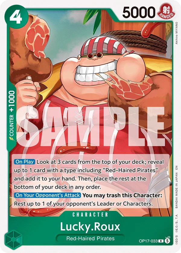 Carte Lucky Roo OP17-033 Rare — One Piece TCG OP-17 (Bandai)