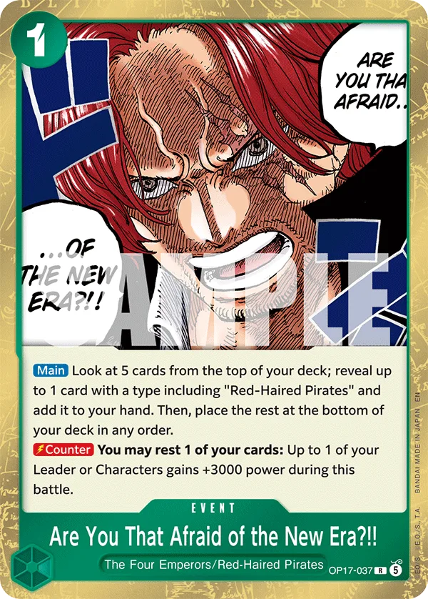 Carte Cette nouvelle ère t'effraie-t-elle tant&nbsp;?! OP17-037 Rare — One Piece TCG OP-17 (Bandai)