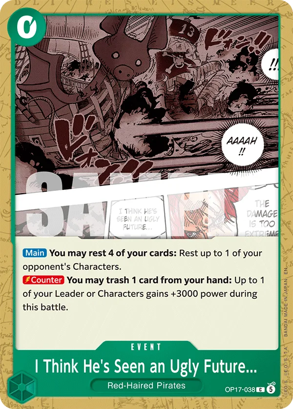 Carte Le futur s'annonce mal, on dirait... OP17-038 Common — One Piece TCG OP-17 BOOSTER PACK -THE WORLD’S STRONGEST WARRIORS- (Bandai, 2026-08-28)