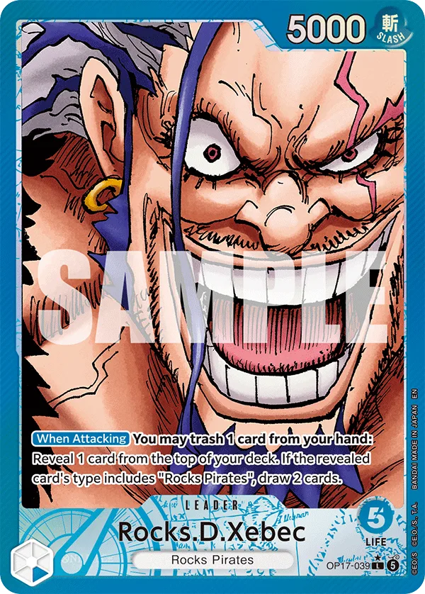 Carte Rocks D. Xebec OP17-039_p1 Leader — One Piece TCG OP-17 (Bandai)
