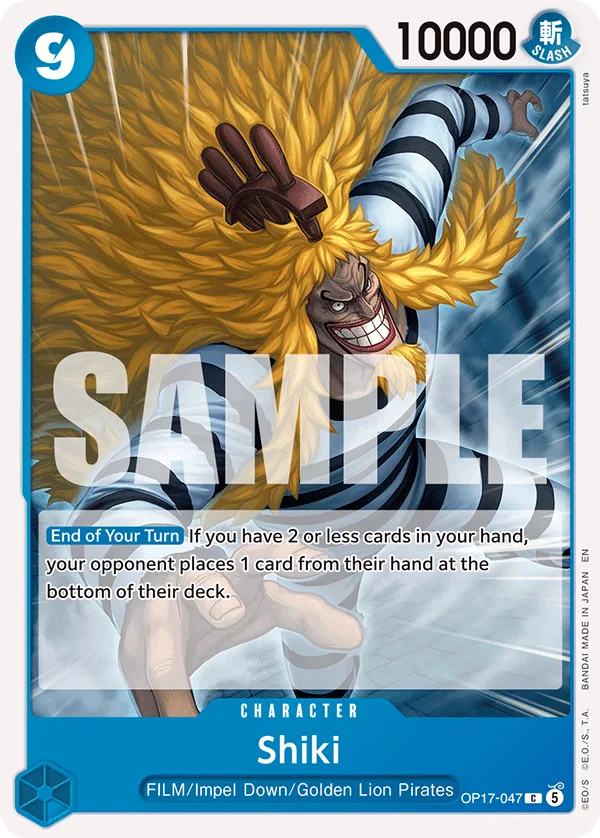 Carte Shiki OP17-047 Common — One Piece TCG OP-17 BOOSTER PACK -THE WORLD’S STRONGEST WARRIORS- (Bandai, 2026-08-28)
