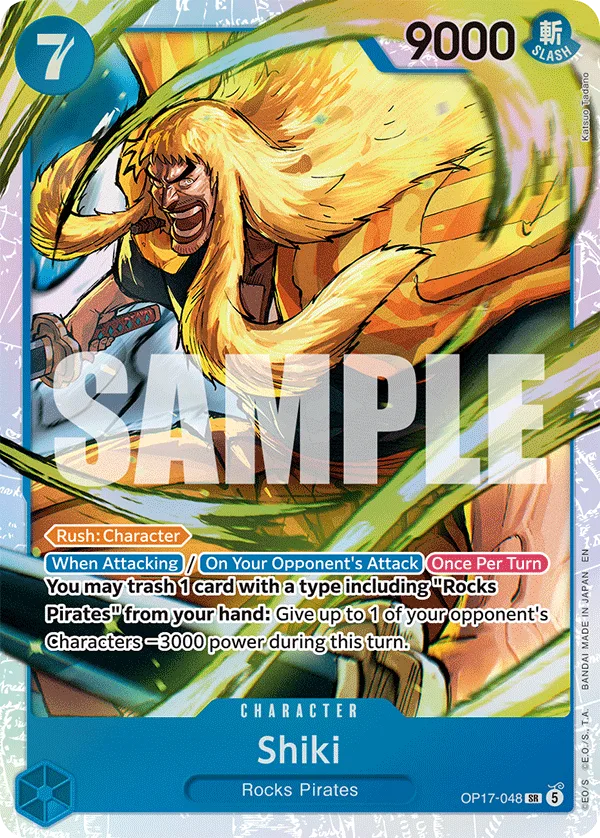 Carte Shiki OP17-048 Super Rare — One Piece TCG OP-17 (Bandai)