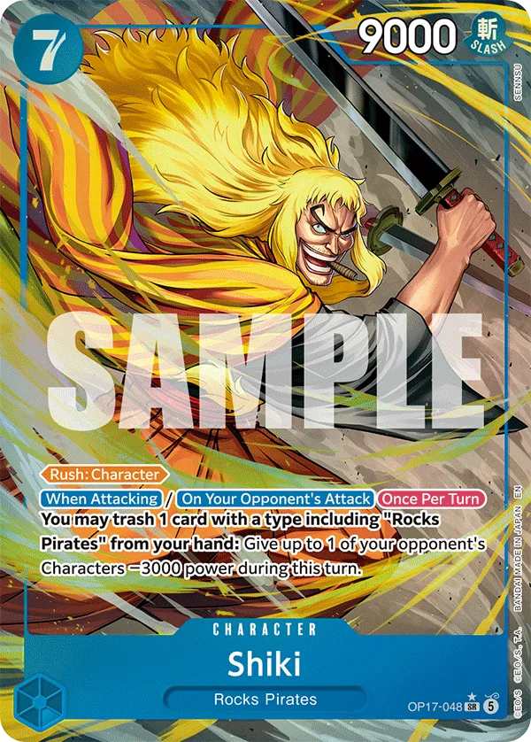 Carte Shiki OP17-048_p1 Super Rare Parallel Alt-Art — One Piece TCG OP-17 BOOSTER PACK -THE WORLD’S STRONGEST WARRIORS- (Bandai, 2026-08-28)