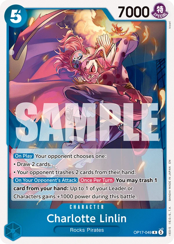 Carte Charlotte Linlin OP17-049 Rare — One Piece TCG OP-17 BOOSTER PACK -THE WORLD’S STRONGEST WARRIORS- (Bandai, 2026-08-28)