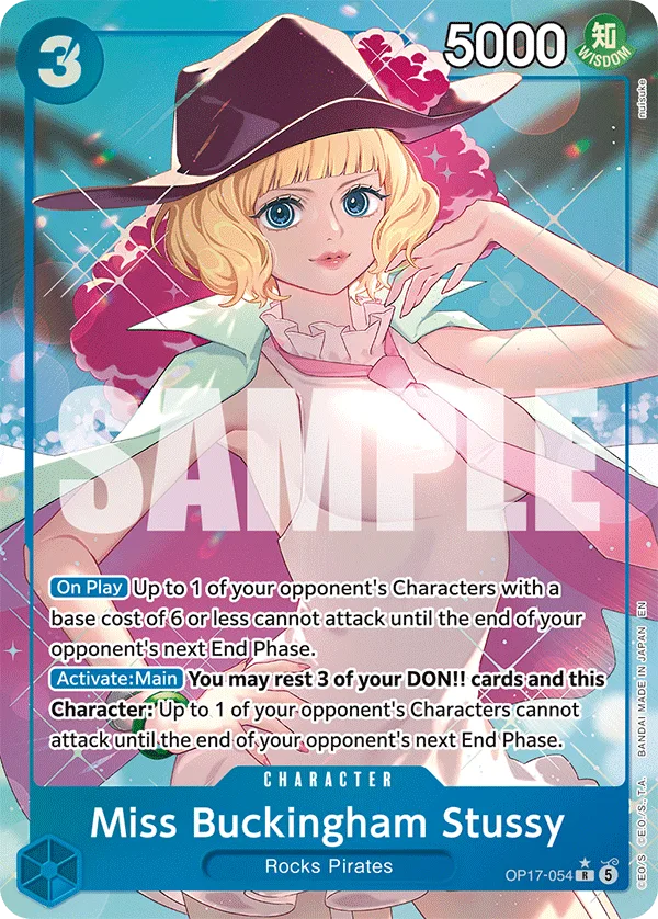 Carte Miss Buckingham Stussy OP17-054_p1 Rare Parallel Alt-Art — One Piece TCG OP-17 BOOSTER PACK -THE WORLD’S STRONGEST WARRIORS- (Bandai, 2026-08-28)