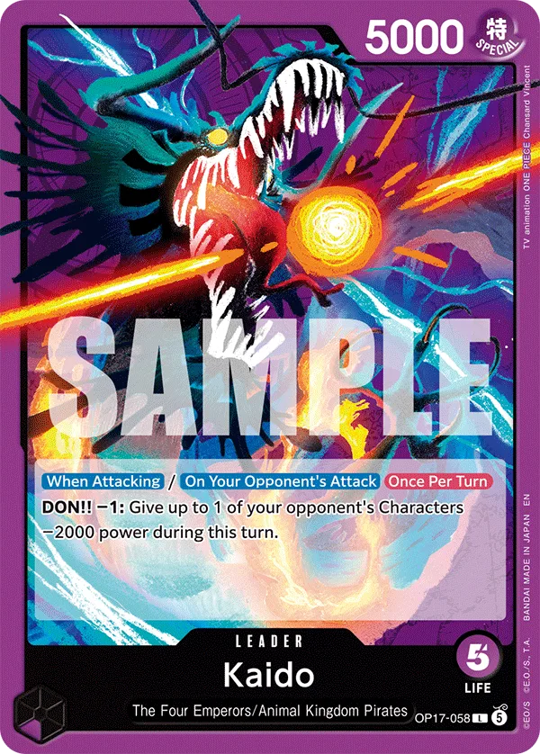 Carte Kaido OP17-058 Leader — One Piece TCG OP-17 (Bandai)