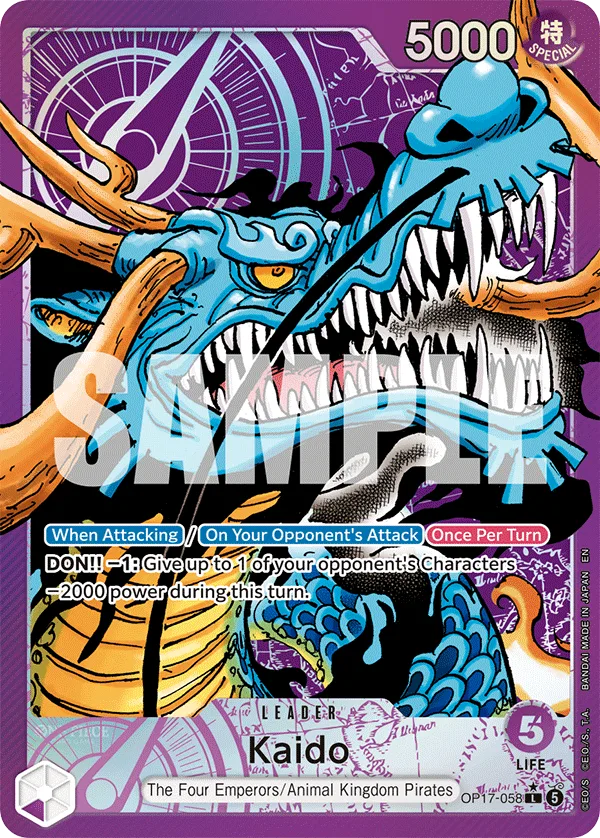 Carte Kaido OP17-058_p1 Leader — One Piece TCG OP-17 (Bandai)