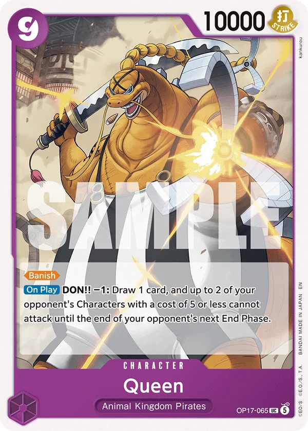 Carte Queen OP17-065 Uncommon — One Piece TCG OP-17 BOOSTER PACK -THE WORLD’S STRONGEST WARRIORS- (Bandai, 2026-08-28)