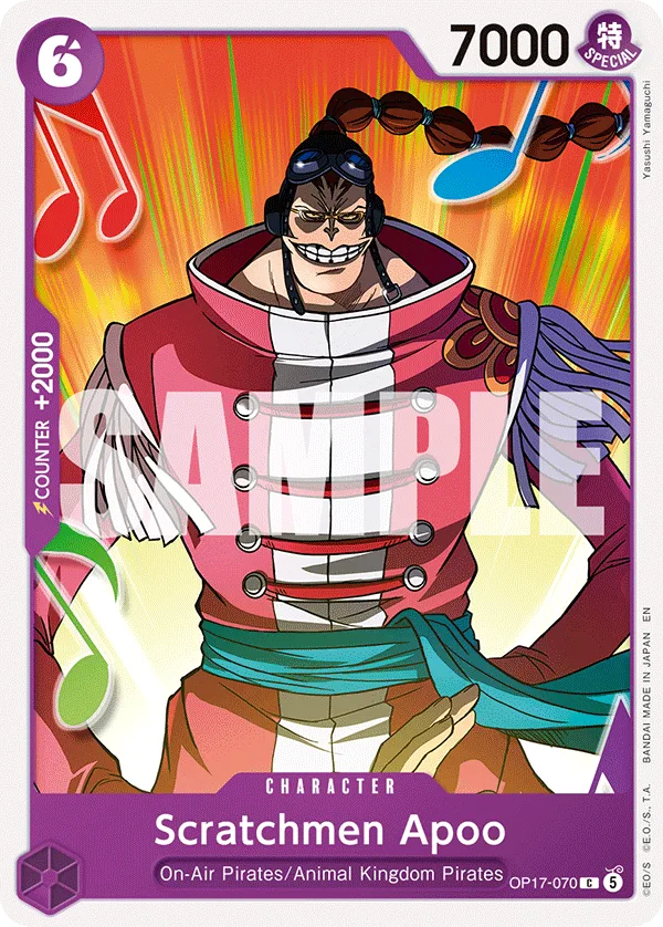 Carte Scratchmen Apoo OP17-070 Common — One Piece TCG OP-17 BOOSTER PACK -THE WORLD’S STRONGEST WARRIORS- (Bandai, 2026-08-28)