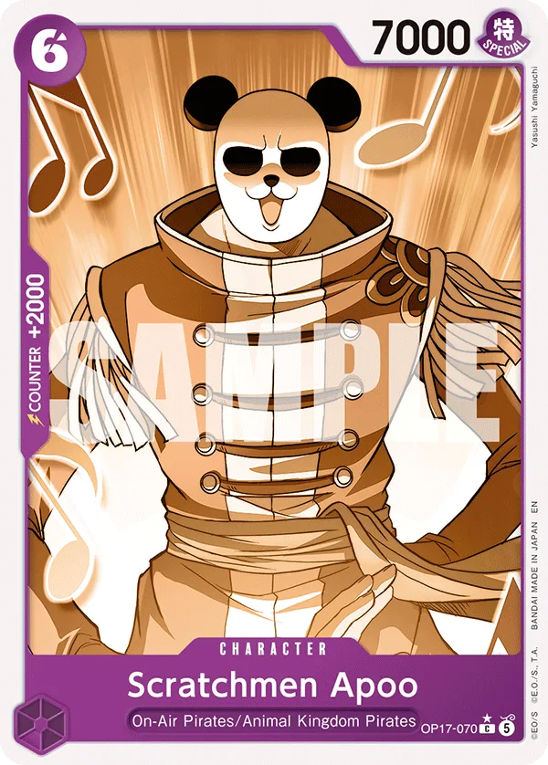 Carte Scratchmen Apoo OP17-070_p1 Common Parallel Alt-Art — One Piece TCG OP-17 BOOSTER PACK -THE WORLD’S STRONGEST WARRIORS- (Bandai, 2026-08-28)