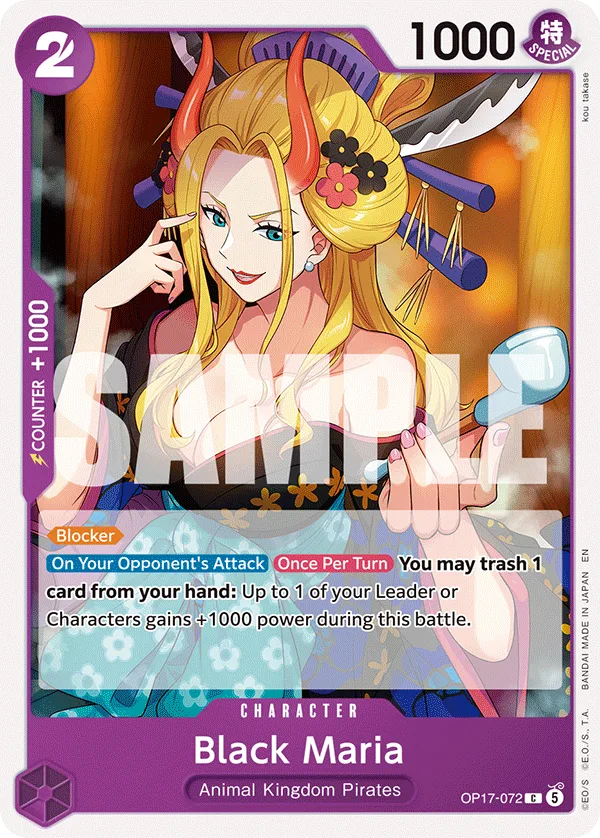 Carte Black Maria OP17-072 Common — One Piece TCG OP-17 BOOSTER PACK -THE WORLD’S STRONGEST WARRIORS- (Bandai, 2026-08-28)