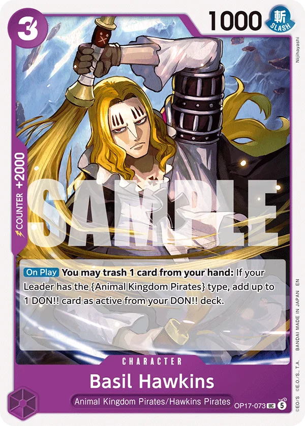 Carte Basil Hawkins OP17-073 Uncommon — One Piece TCG OP-17 BOOSTER PACK -THE WORLD’S STRONGEST WARRIORS- (Bandai, 2026-08-28)