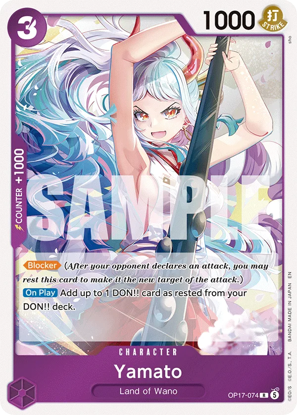 Carte Yamato OP17-074 Rare — One Piece TCG OP-17 BOOSTER PACK -THE WORLD’S STRONGEST WARRIORS- (Bandai, 2026-08-28)
