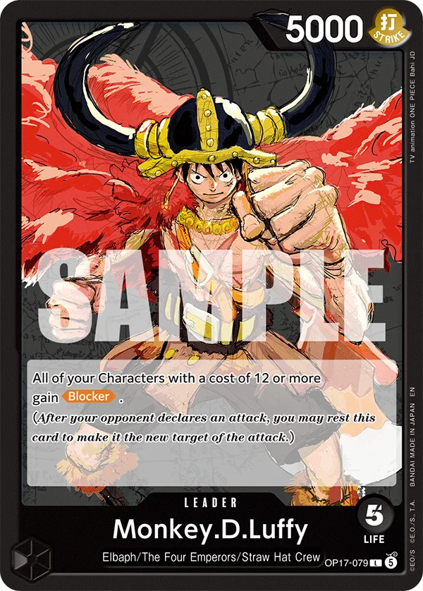 Carte Monkey D. Luffy OP17-079 Leader — One Piece TCG OP-17 (Bandai)