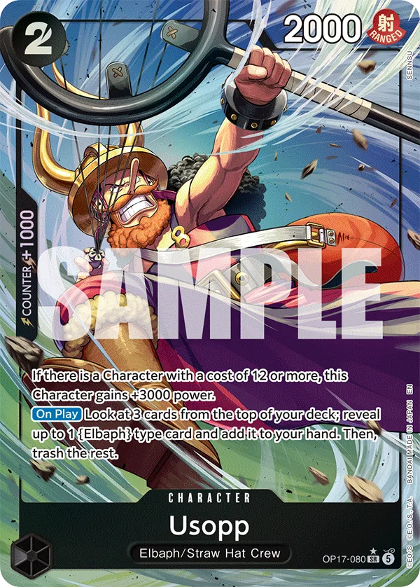 Carte Usopp OP17-080_p1 Super Rare — One Piece TCG OP-17 (Bandai)
