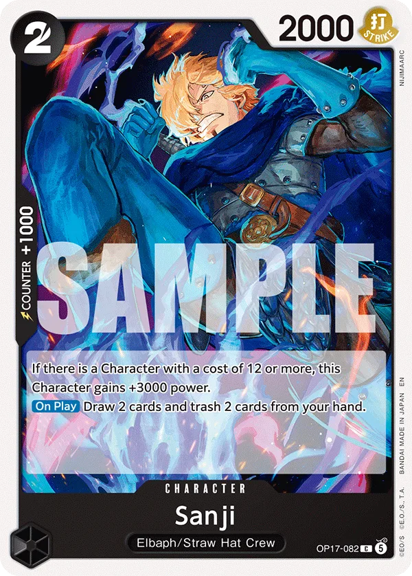 Carte Sanji OP17-082 Common — One Piece TCG OP-17 (Bandai)