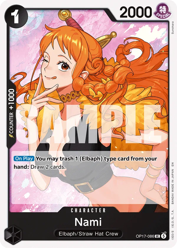 Carte Nami OP17-086 Uncommon — One Piece TCG OP-17 BOOSTER PACK -THE WORLD’S STRONGEST WARRIORS- (Bandai, 2026-08-28)