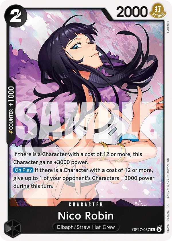 Carte Nico Robin OP17-087 Rare — One Piece TCG OP-17 BOOSTER PACK -THE WORLD’S STRONGEST WARRIORS- (Bandai, 2026-08-28)
