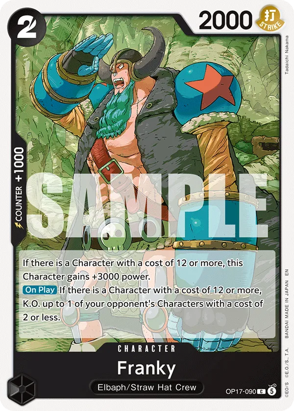 Carte Franky OP17-090 Common — One Piece TCG OP-17 BOOSTER PACK -THE WORLD’S STRONGEST WARRIORS- (Bandai, 2026-08-28)