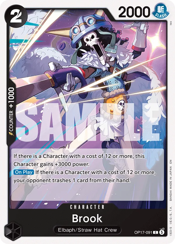 Carte Brook OP17-091 Common — One Piece TCG OP-17 BOOSTER PACK -THE WORLD’S STRONGEST WARRIORS- (Bandai, 2026-08-28)