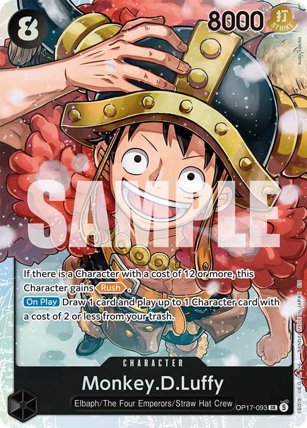 Carte Monkey D. Luffy OP17-093 Super Rare — One Piece TCG OP-17 BOOSTER PACK -THE WORLD’S STRONGEST WARRIORS- (Bandai, 2026-08-28)