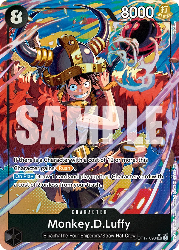 Carte Monkey D. Luffy OP17-093_p1 Super Rare Parallel Alt-Art — One Piece TCG OP-17 BOOSTER PACK -THE WORLD’S STRONGEST WARRIORS- (Bandai, 2026-08-28)