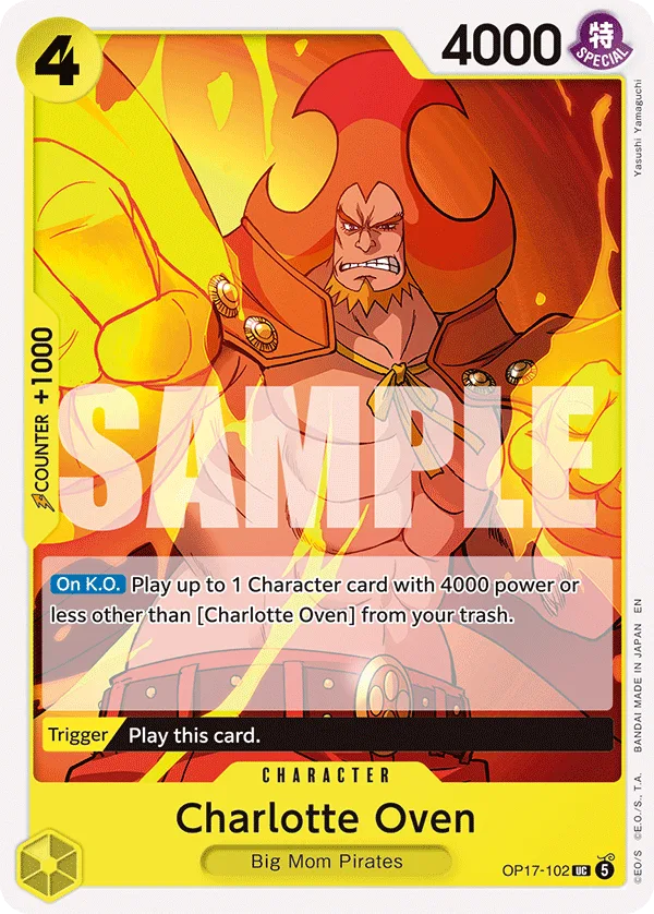 Carte Charlotte Oven OP17-102 Uncommon — One Piece TCG OP-17 (Bandai)
