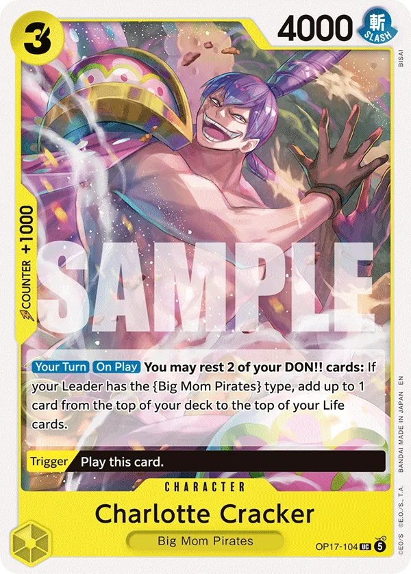Carte Charlotte Cracker OP17-104 Uncommon — One Piece TCG OP-17 (Bandai)
