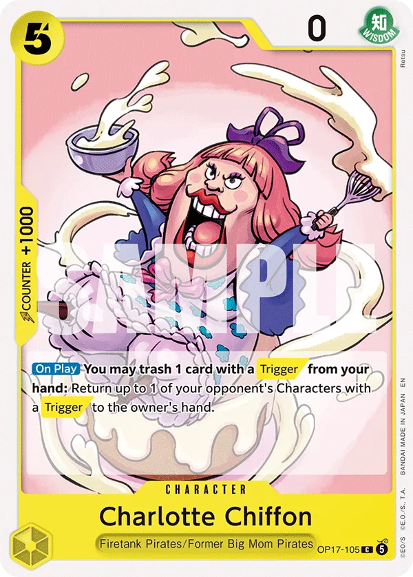 Carte Charlotte Chiffon OP17-105 Common — One Piece TCG OP-17 BOOSTER PACK -THE WORLD’S STRONGEST WARRIORS- (Bandai, 2026-08-28)
