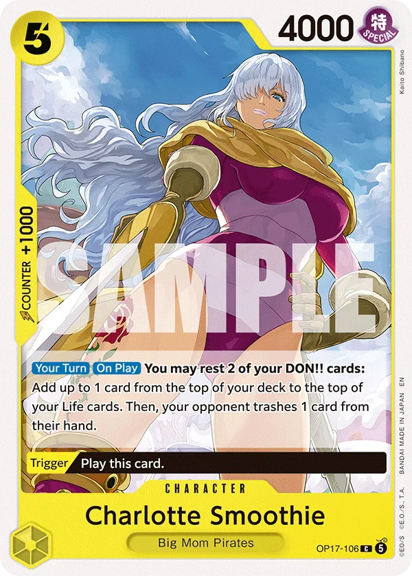Carte Charlotte Smoothie OP17-106 Common — One Piece TCG OP-17 BOOSTER PACK -THE WORLD’S STRONGEST WARRIORS- (Bandai, 2026-08-28)