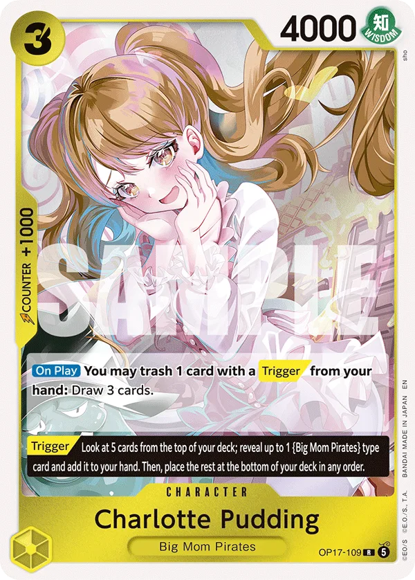 Carte Charlotte Pudding OP17-109 Rare — One Piece TCG OP-17 BOOSTER PACK -THE WORLD’S STRONGEST WARRIORS- (Bandai, 2026-08-28)
