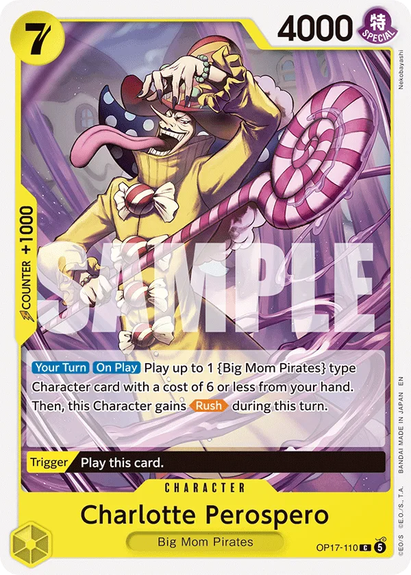 Carte Charlotte Slurp OP17-110 Common — One Piece TCG OP-17 BOOSTER PACK -THE WORLD’S STRONGEST WARRIORS- (Bandai, 2026-08-28)