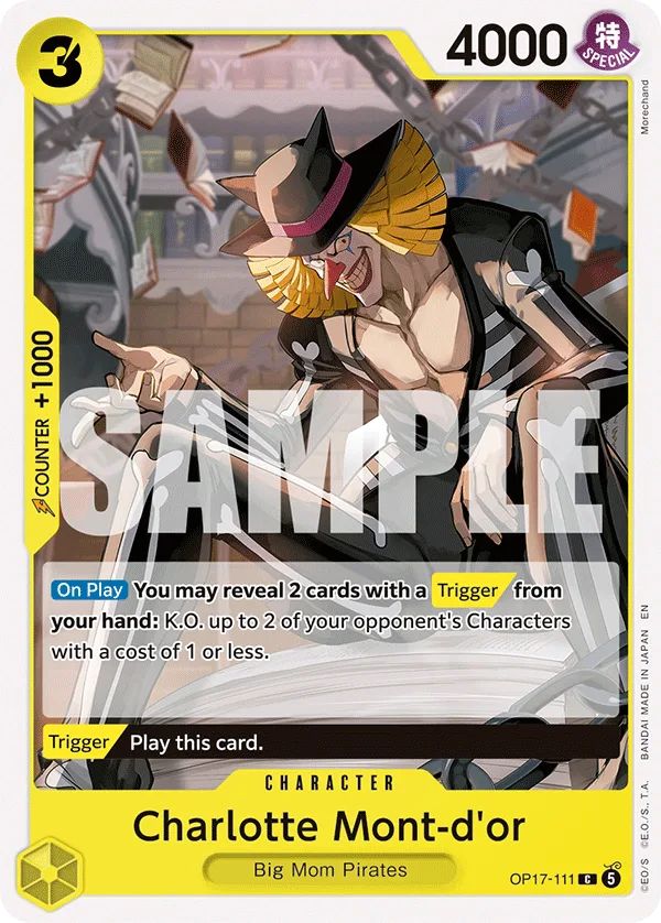 Carte Charlotte Mont d'or OP17-111 Common — One Piece TCG OP-17 BOOSTER PACK -THE WORLD’S STRONGEST WARRIORS- (Bandai, 2026-08-28)