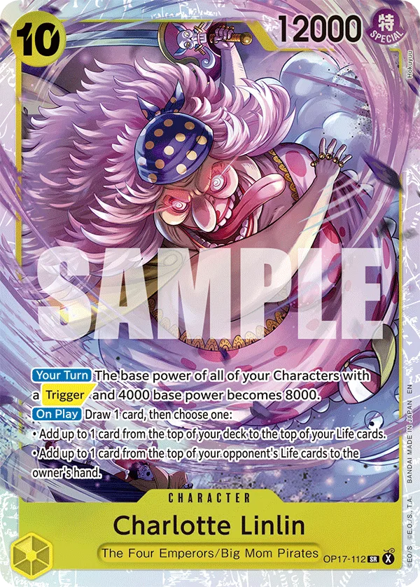 Carte Charlotte Linlin OP17-112 Super Rare — One Piece TCG OP-17 BOOSTER PACK -THE WORLD’S STRONGEST WARRIORS- (Bandai, 2026-08-28)