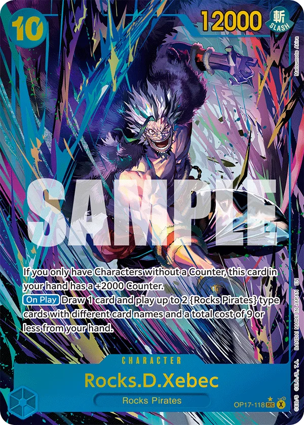 Carte Rocks D. Xebec OP17-118_p1 Secret Rare — One Piece TCG OP-17 (Bandai)