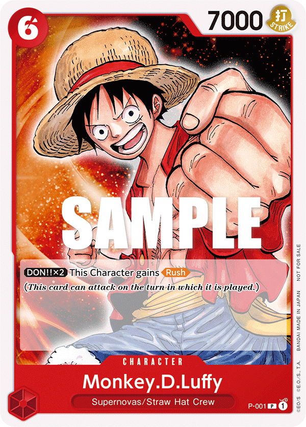 Carte Monkey.D.Luffy P-001 Promo — One Piece TCG PROMO (Bandai)