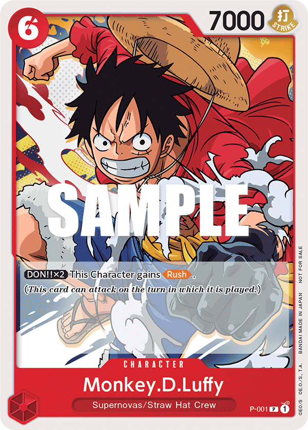 Carte Monkey.D.Luffy P-001_p1 Promo — One Piece TCG PROMO (Bandai)