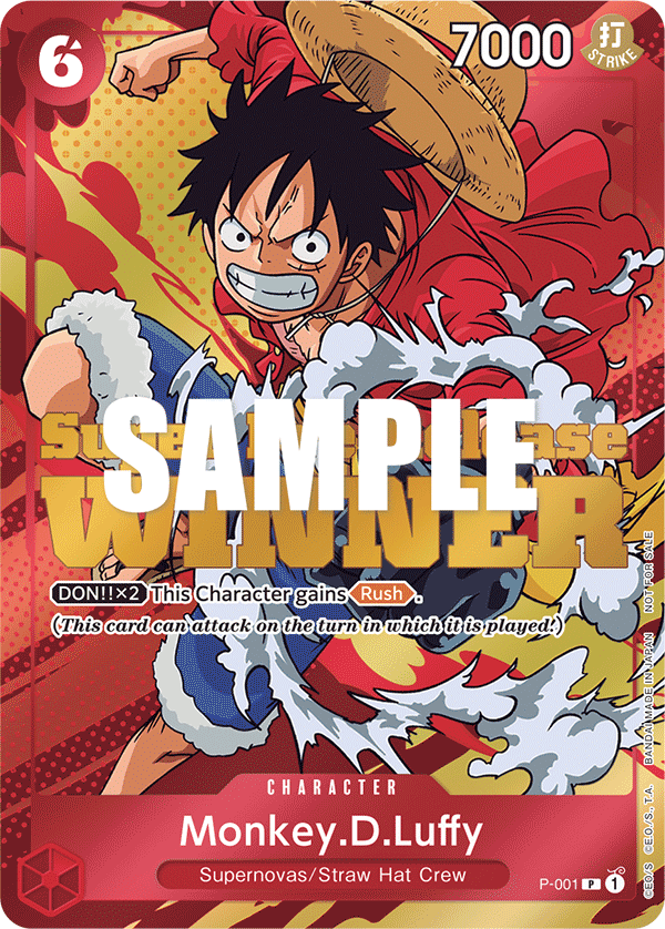 Carte Monkey.D.Luffy P-001_p2 Promo — One Piece TCG PROMO (Bandai)