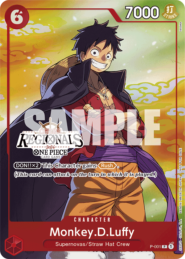 Carte Monkey.D.Luffy P-001_p5 Promo — One Piece TCG PROMO (Bandai)